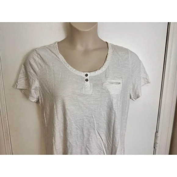 j jill womens white t-shirt size large #0777 - Picture 5 of 8